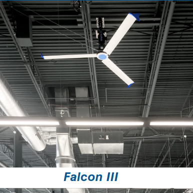 Nortex Fan Falcon III - 3 Blade Ceiling Fan | Blue Giant HVLS Fan – NorTex Sales ...